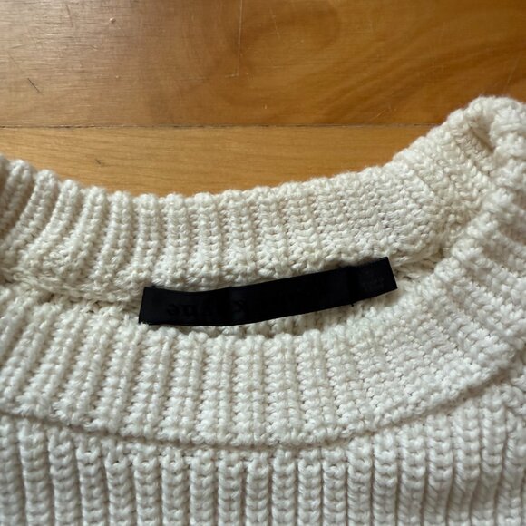 Jenni Kayne cotton fisherman crewneck sweater Sz S ivory - Picture 4 of 4
